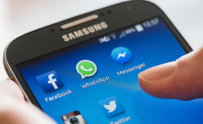 Facebook, WhatsApp and Messenger on smartphone