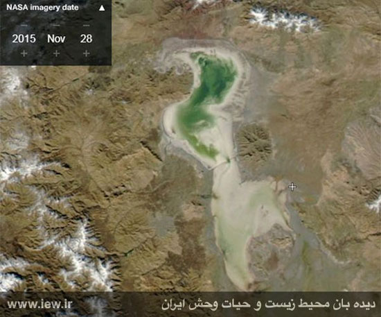 عکس ماهواره ای ناسا از دریاچه ارومیه