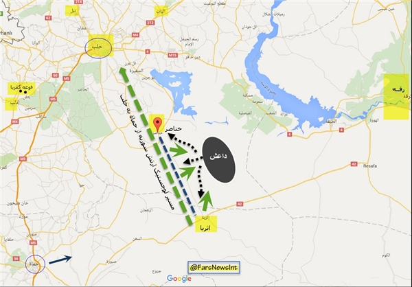 مسدود شدن مسیر خناصر در سوریه توسط تروریست‌ها