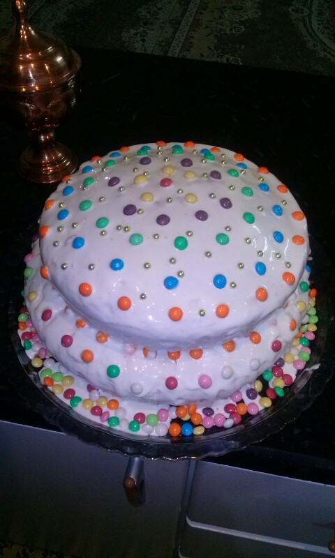 کیک تولد عشقم خودم درستیدم 