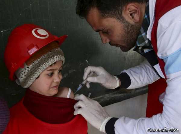 واکسیناسیون بچه های سوریه ، تصاویر ، تصویر روز