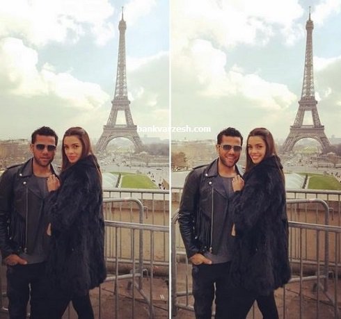 عکس مدافع بارسلونا و نامزدش در پاریس