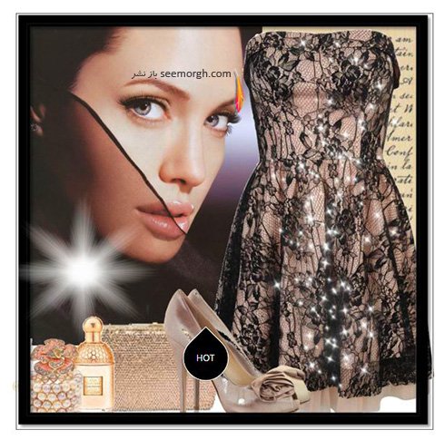 ست کرن لباس شب کوتاه به سبک آنجلینا جولی Anjelina Jolie - ست  لباس شماره 5