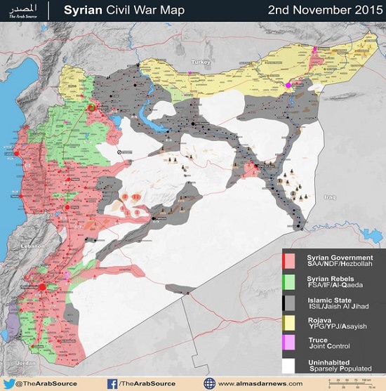 چه مقدار از خاک سوریه تحت کنترل نیروهای دولتی است؟ (+ نقشه)