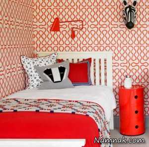 اتاق خواب قرمز ، دکوراسیون اتاق خواب قرمز و مشکی