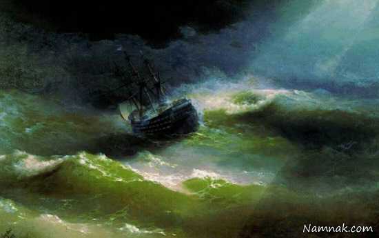نقاشی دریای طوفانی ، دریای طوفانی ، نقاشی دریای طوفانی