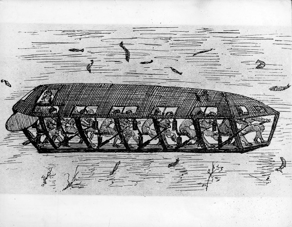 (GERMANY OUT) Untersee-Ruderboot, erbaut von demHolländer Cornelius van Drebbel (um 1520)Nach der 