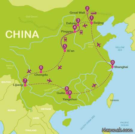 جاذبه های گردشگری چین ، اطلاعات گردشگری چین ، مناطق گردشگری چین