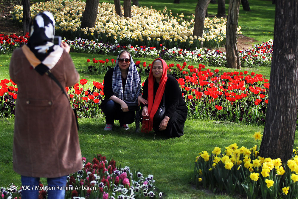 جشنواره گلهای بهاری در بوستان ملت در مشهد