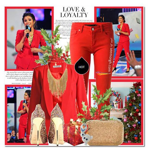 کت و شلوار قرمز به سبک سلنا گومز Selena Gomez