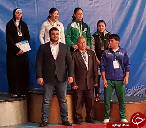 دریافت مدال نقره بانوی ایرانی با حجاب کامل در جام ارکینبایف+عکس