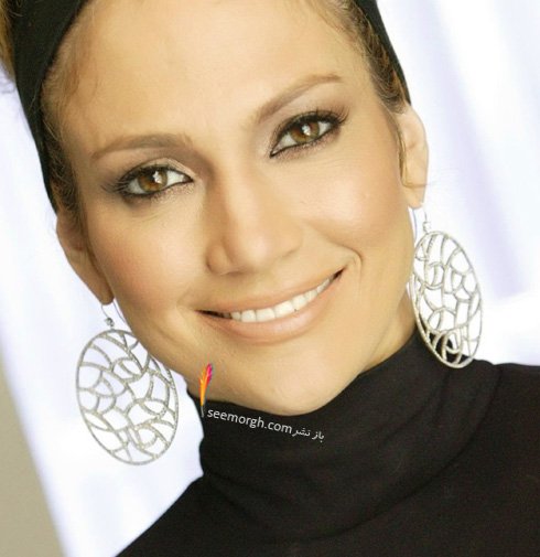 گوشواره حلقه ای طرح دار جنیفر لوپز Jennifer Lopez