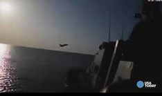 پرواز جسورانه جنگنده‌های روس بر فراز ناو جنگی آمریکا + تصاویر