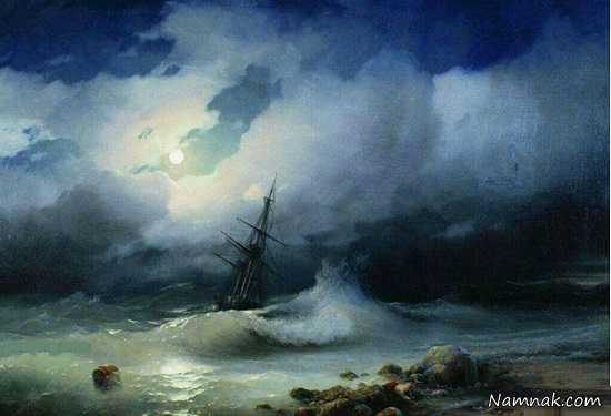 نقاشی دریای طوفانی ، نقاشی ، نقاشی جالب