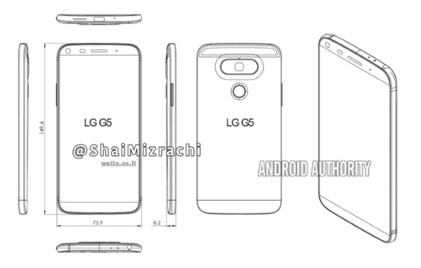 طرح اولیه منتشر شده از موبایل G5 ال جی حاکی از وجود بدنه ای خمیده برای آن است