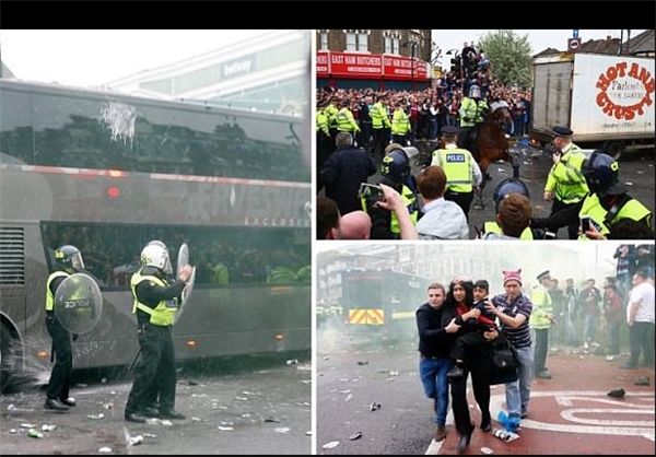 حمله به‌ اتوبوس منچستری ها در لندن