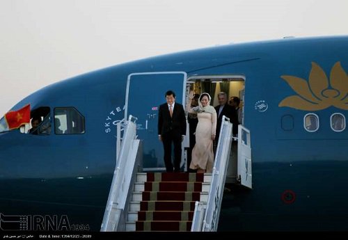 رییس‌جمهور ویتنام و همسرش در تهران