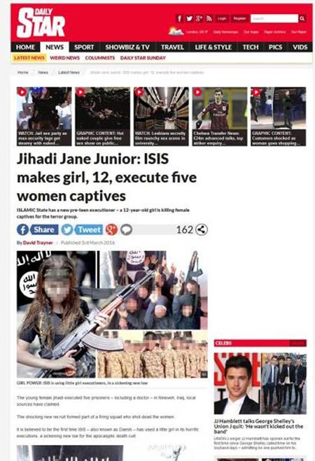 جنجال اعدام 5 زن به دست دختر بچه داعشی (عکس)
