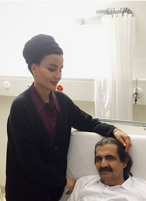 امیر سابق قطر و همسرش در بیمارستان (+عکس)