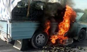 حوادث/ فلاکس چای یک خودرو را به آتش کشید