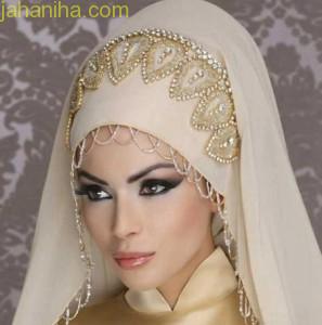 مدل تاج و تور عروس اسلامی 2016,مدل تور عروس