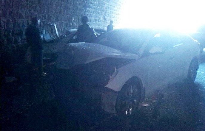 تصادف خودروی پژو و هیوندا در تونل هراز