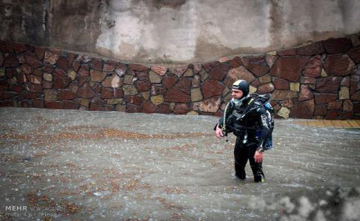 باران در شیراز غواصان را به خیابان آورد + تصاویر