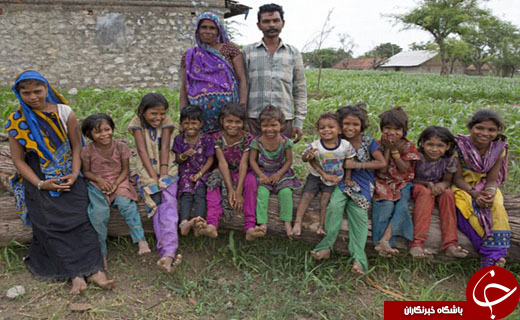 خانواده هندی با 15 دختر همچنان در انتظار تولد فرزند پسر + تصاویر
