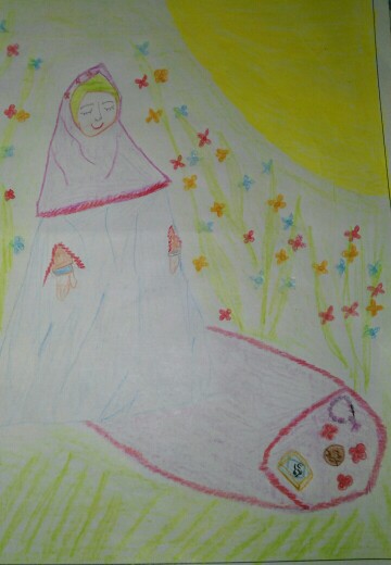 نقاشی دختر گلم الهه