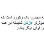 توییت حسن روحانی: راهیابی 18 زن به مجلس یک رکورد است