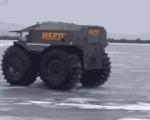 ماشین شناس/ «ATV Sherp»،کامیونتی شکست ناپذیر از دشت های یخ زده روسیه