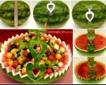 هندوانه شب یلدا را به شکل یک ظرف میوه تزیین کنید + آموزش تصویری