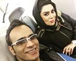 عکس جدید شهرام شکوهی و همسرش در هواپیما