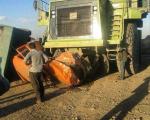 کرمان؛ له شدن کامیون در تصادف با ابرخودرو (عکس)
