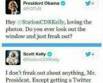 سوال و جواب توئیتری جالب اوباما با یک فضانورد+ عکس