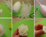 آموزش تصویری ساخت گل با شلغم