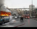عکس/ آتش گرفتن اتوبوس در خیابان ولیعصر(عج) تهران