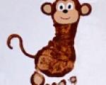 آموزش نقاشی کودکانه میمون با چاپ کف دست و پای کودکان
