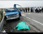 تصادف مرگبار کامیون با نیسان آبی