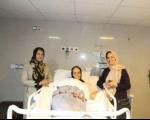 عیادت همسران شهدای خلبان از همسر شهید بابایی در بیمارستان نمازی شیراز